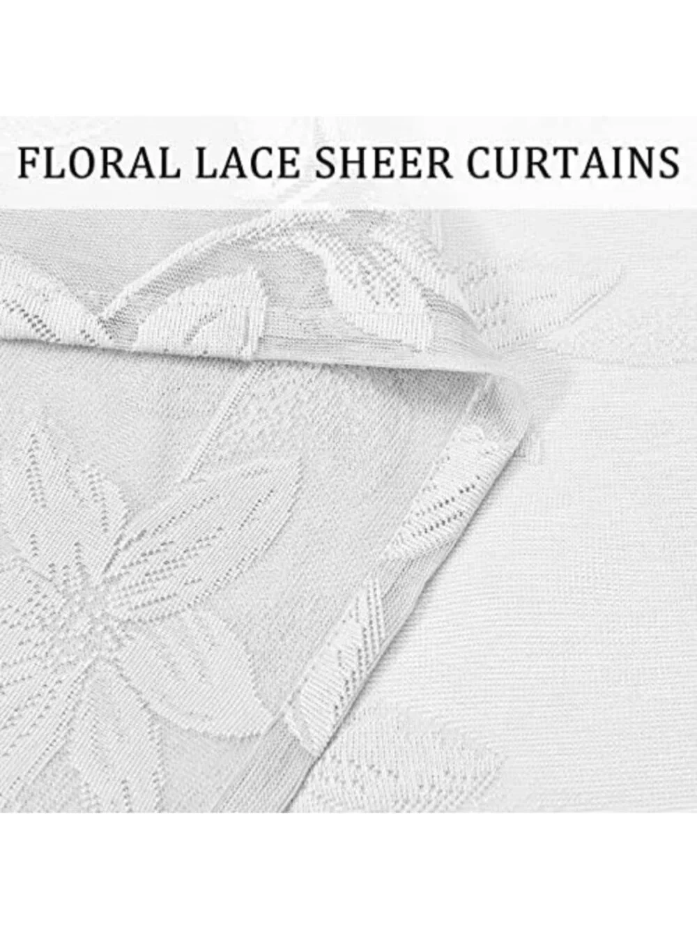 Elegant White Sheer Lace Curtains - 63